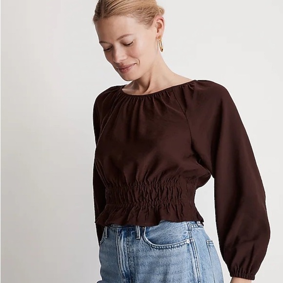 Madewell Twill Tie-Back Cutout Top - Picture 3 of 7